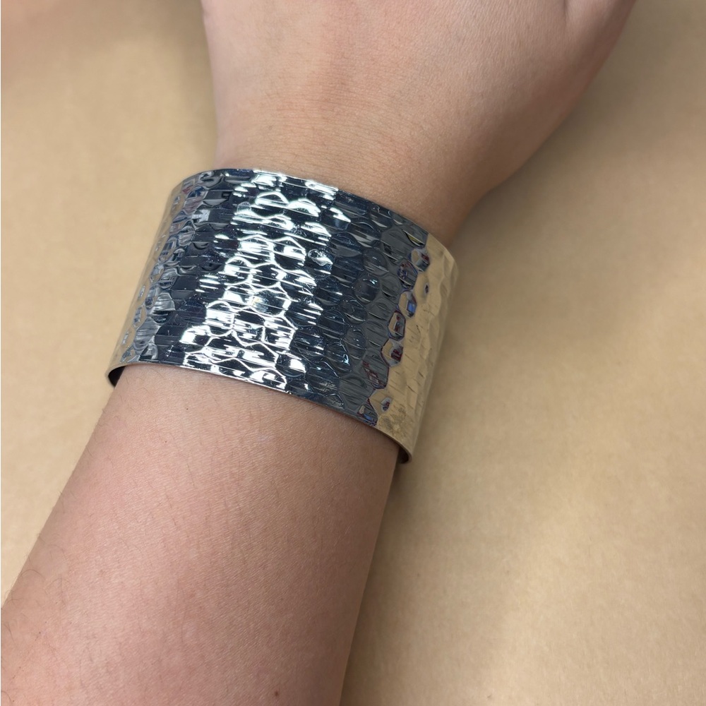 Paparazzi Silver Textured Wristband